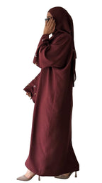 Crescent embroidery abaya