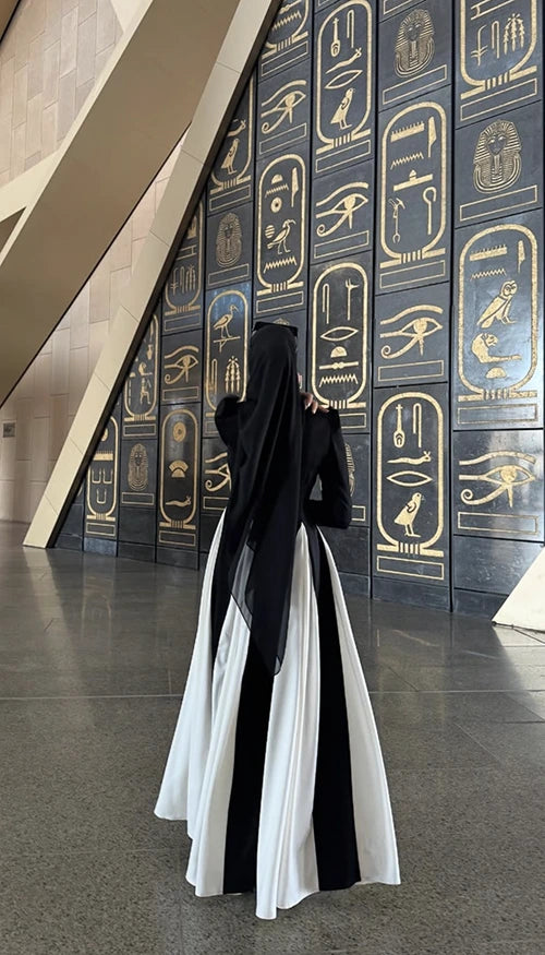 black and white dress
