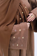 Abaya with heart embroidery