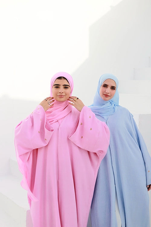 Abaya with heart embroidery