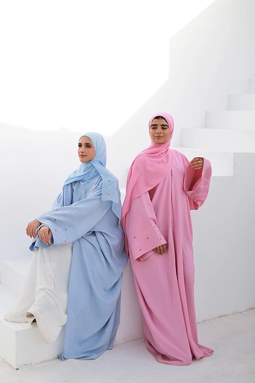 Abaya with heart embroidery
