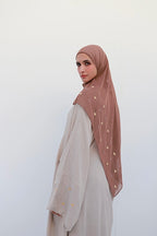 Abaya with heart embroidery