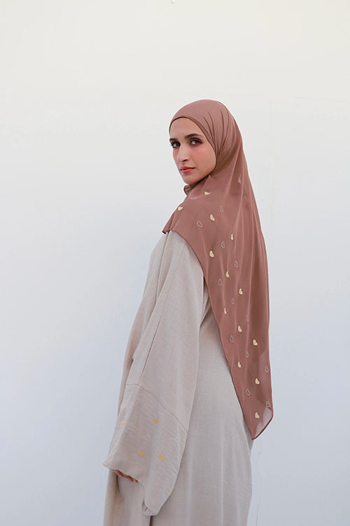 Abaya with heart embroidery