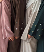 Crescent embroidery abaya